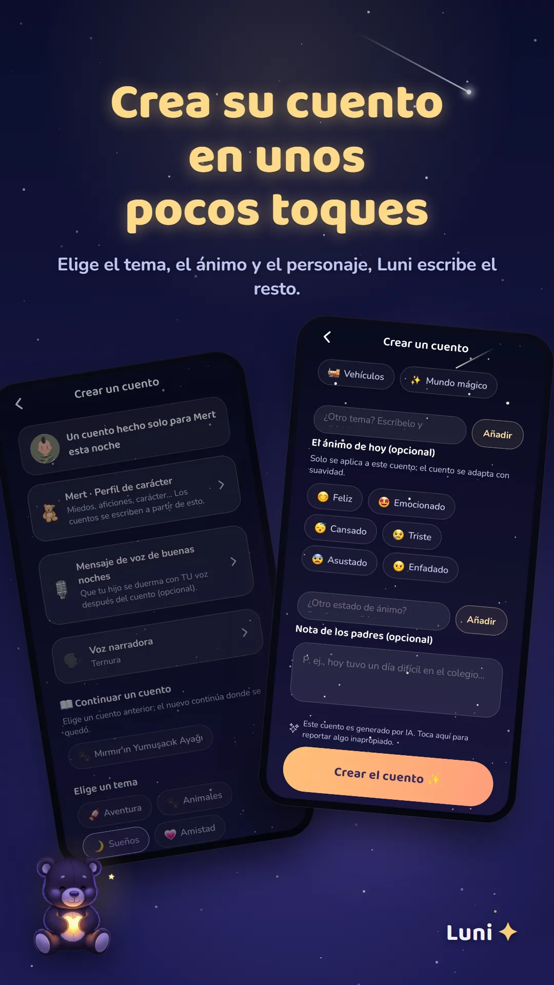 Creación de un cuento personalizado en pocos toques