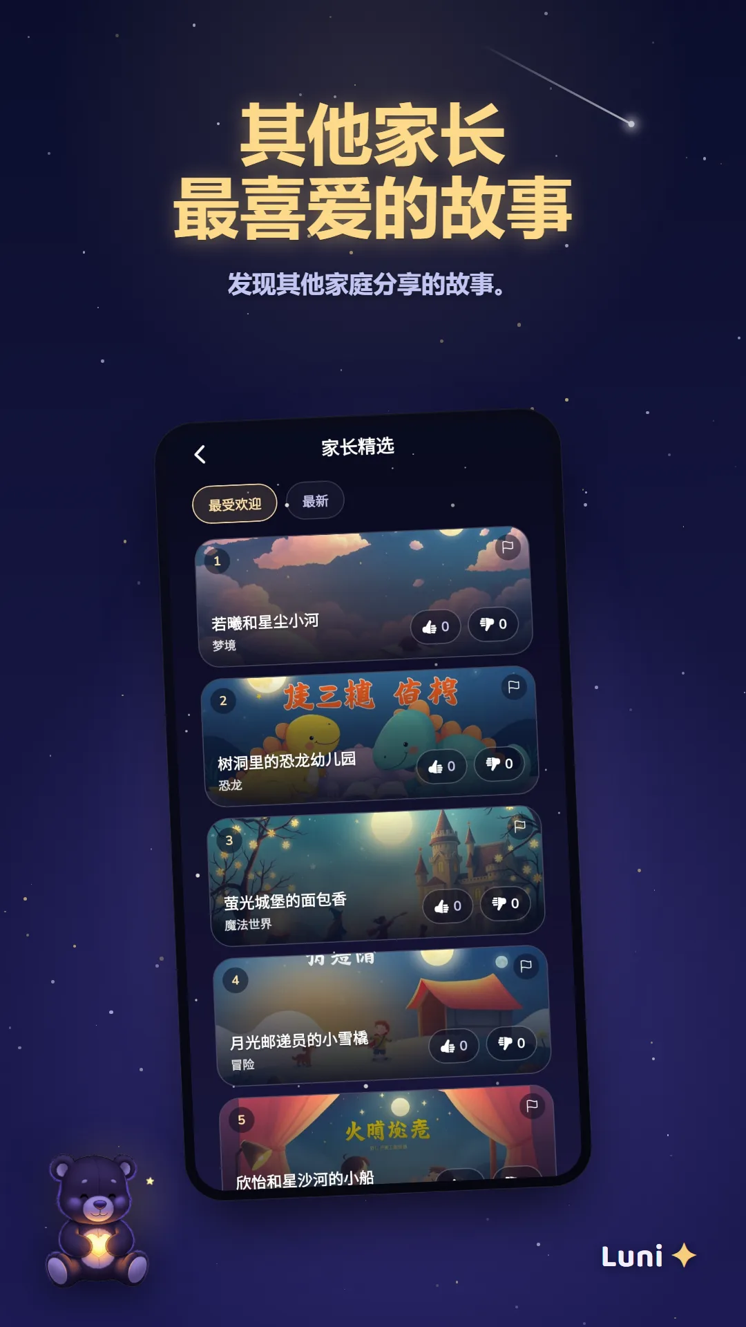 发现其他家庭最喜爱的分享故事